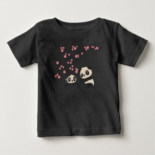 Panda Bears Little Sister Baby T_Shirt