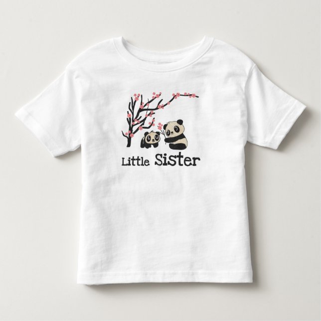 Panda Bears Little Sister Toddler T-shirt (Front)