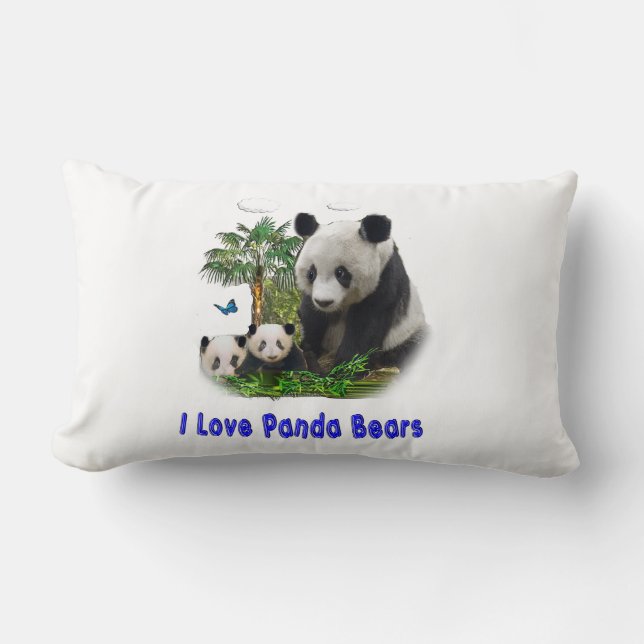 Panda Bears Lumbar Pillow (Front)
