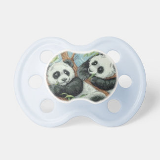 Panda Bears on a Baby Pacifier