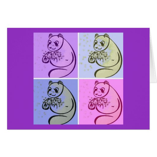 Panda Bears Pop Art Cards (Front Horizontal)