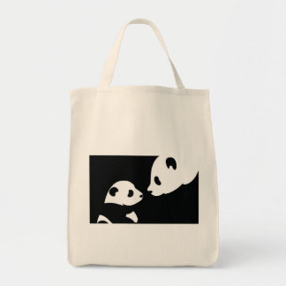 panda bears stamp tote bag
