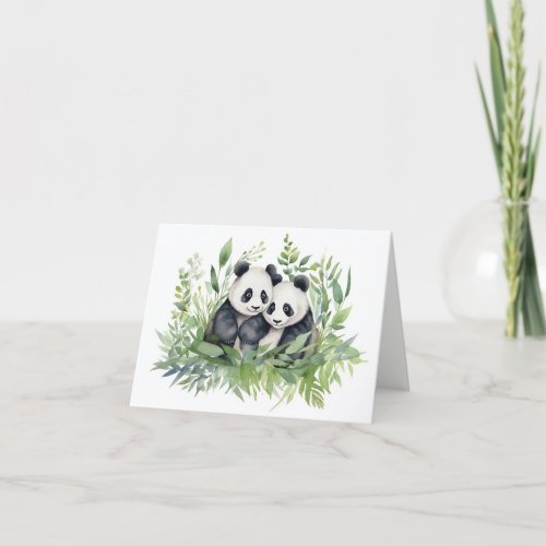 Panda Bears Thank You Card