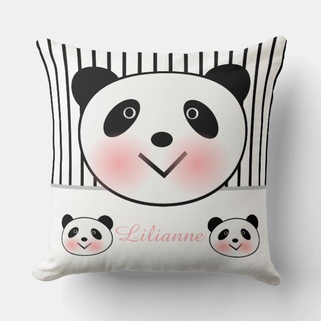 Panda Bears Throw Pillow (Front)