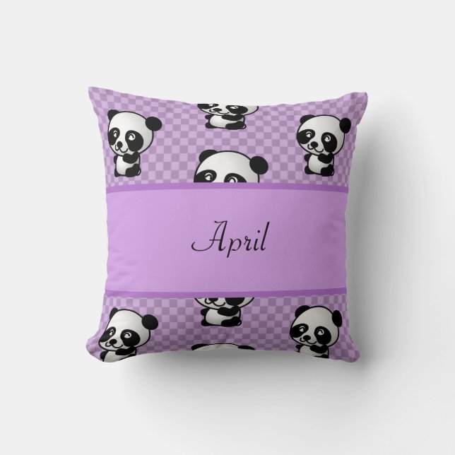 Panda Bears Throw Pillow (Front)