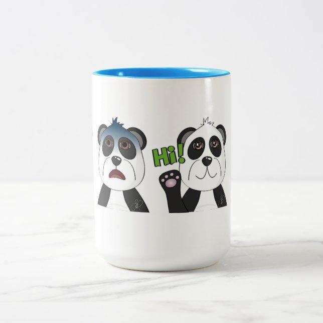 Panda Bears Two-Tone Coffee Mug (Center)