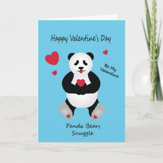 Panda Bear's Valentine's Day Wish For Children Holiday Card
