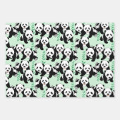 Panda Bears Wrapping Paper Sheets (Front 3)