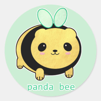 Panda Bee Classic Round Sticker
