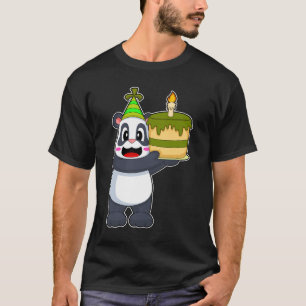 Panda Birthday Cake Candle T-Shirt