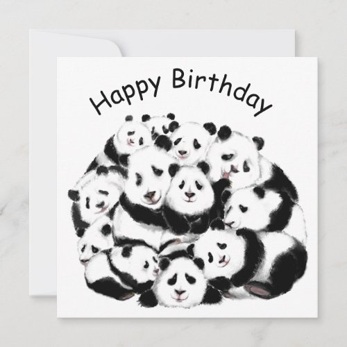 Panda Birthday Card Happy Family _ Funny