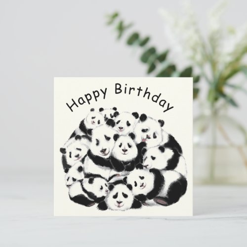 Panda Birthday Card Happy Family Pandas _ Funny