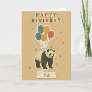 Panda Birthday Card – Personalized Name