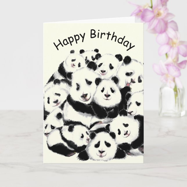 Panda Birthday Cards (Orchid)