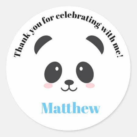 Panda Birthday Classic Round Sticker