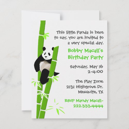 Panda Birthday Invitation