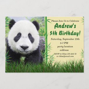 Panda birthday invitation