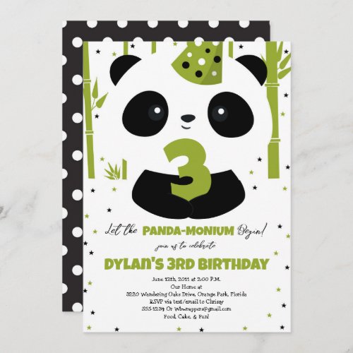 Panda Birthday Invitation for Panda Party