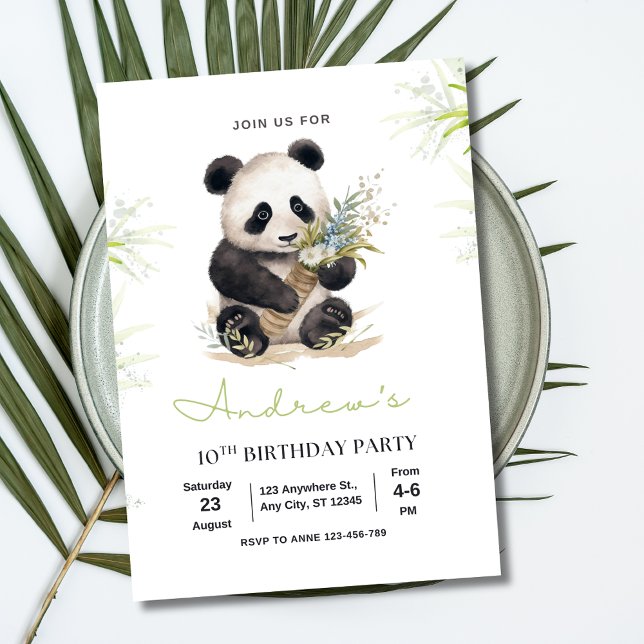 Panda Birthday Invitation, Panda Birthday Party Invitation (Creator Uploaded)