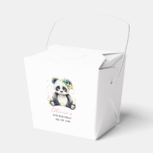 Panda Birthday Invitation, Panda Girl Birthday Favor Boxes