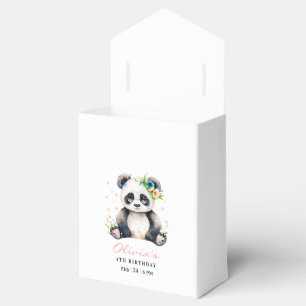Panda Birthday Invitation, Panda Girl Birthday Favor Boxes