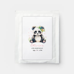 Panda Birthday Invitation, Panda Girl Birthday  Tea Bag Drink Mix