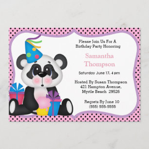 Panda Birthday Invitations