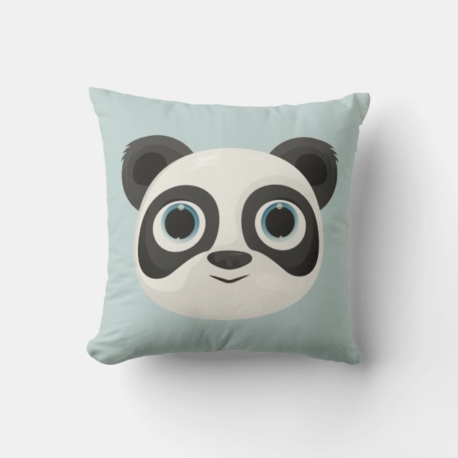 Panda Birthday Kids Art Throw Pillow (Front)