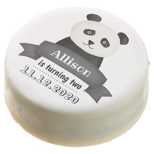 Panda Birthday Party Chocolate Covered Oreo (Angled)