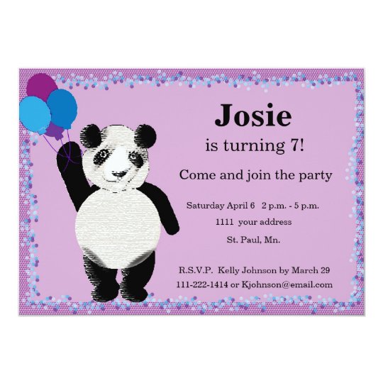 Panda Birthday Party Invitation
