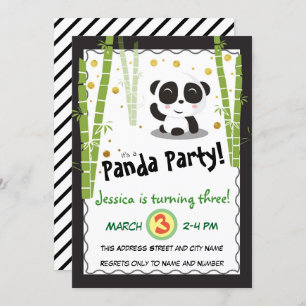 Panda Birthday Party Invitation