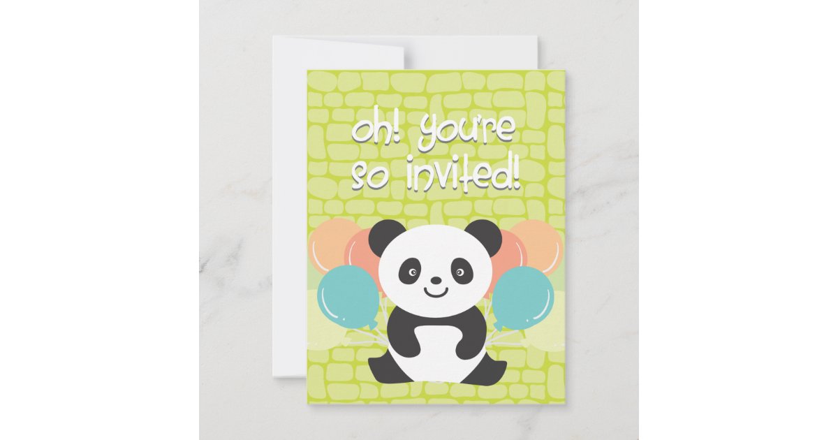 Panda Birthday Party Invitation | Zazzle