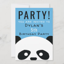 Panda Birthday Party Kids Pink Boys Invitation