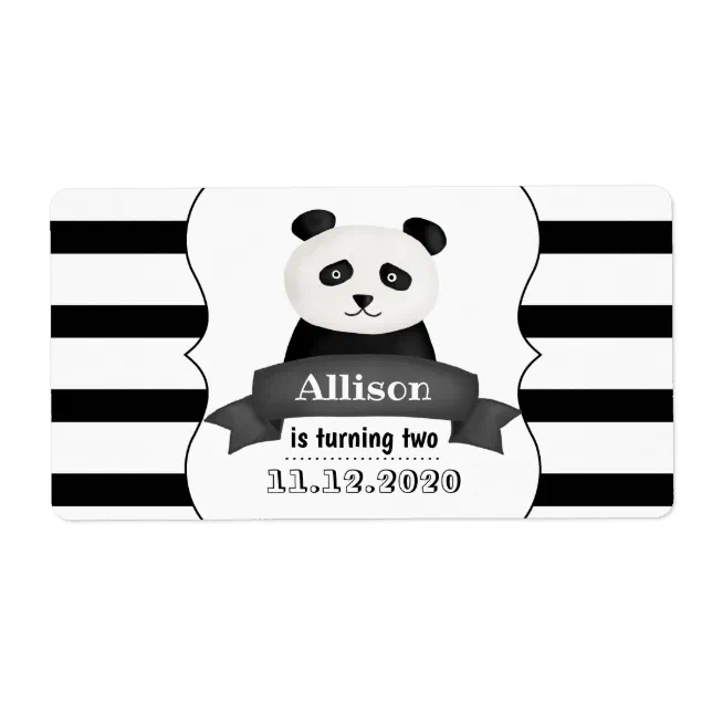 Panda Birthday Party Label | Zazzle