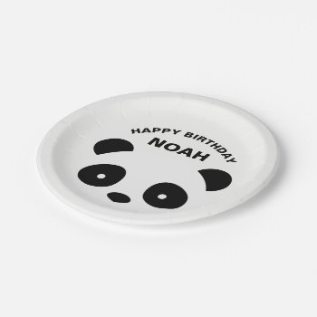 Panda Birthday Plates  White And Black Paper Plates by PrinterFairy at Zazzle