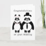 Panda Black And White Personalised Wedding Card