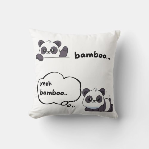 panda bliss fun little panda throw pillow