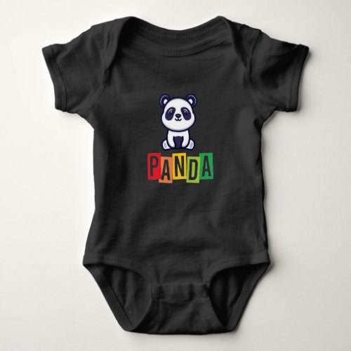 Panda blk baby bodysuit