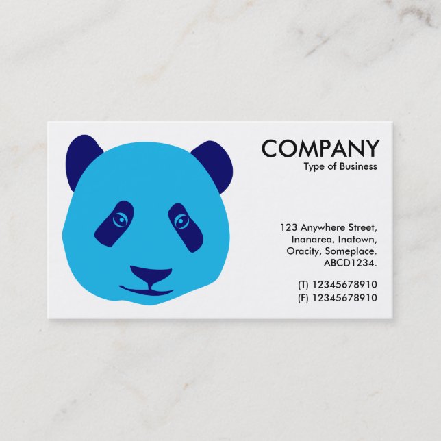Panda - Blue Business Card (Front)