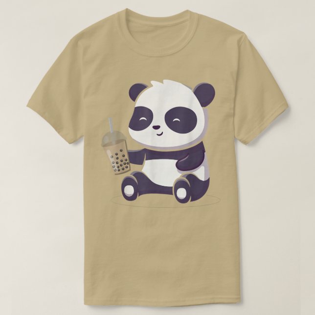 Panda Boba Bubble Tea Anime Kawaii Japanese Otaku  T-Shirt (Design Front)