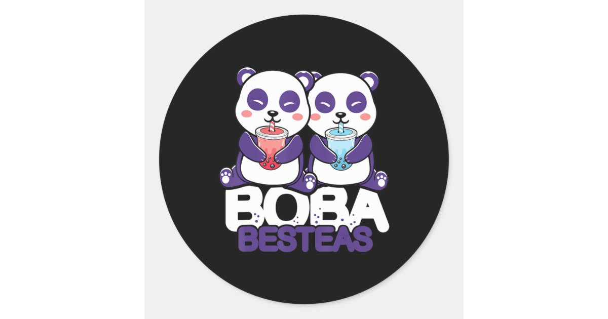 Panda Boba Bubble Tea Anime Kawaii Neko Girls Classic Round Sticker ...