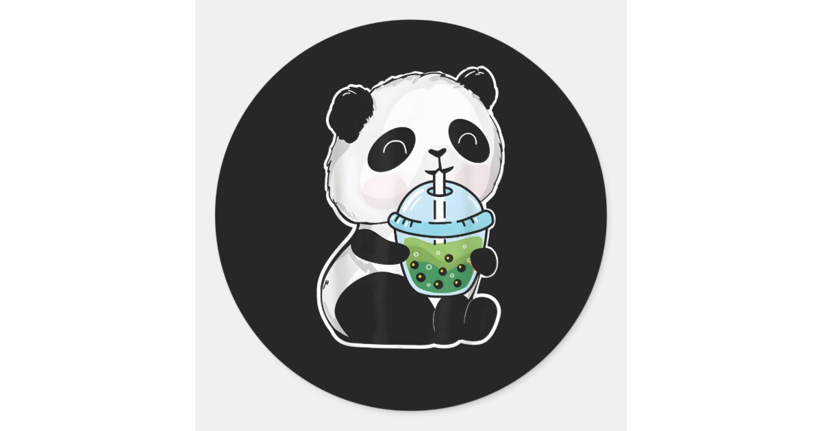 Panda Boba Tea Panda And Bubble Tea Classic Round Sticker | Zazzle