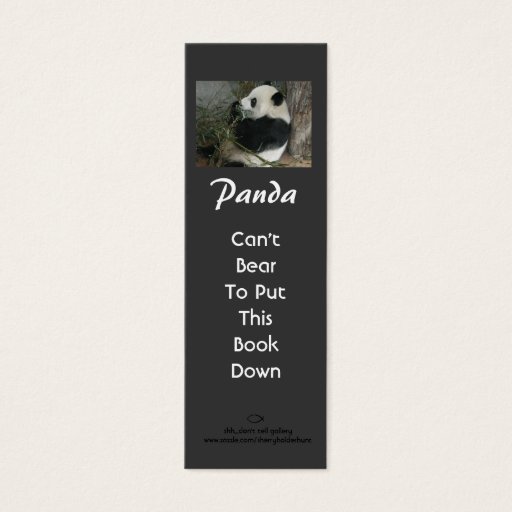Customizable Panda Bookmark Business Cards