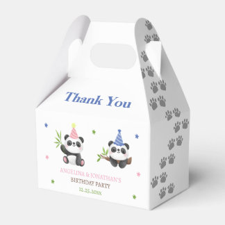Panda Boy and Girl Joint Birthday  Favor Boxes