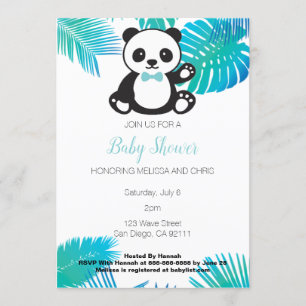 Panda Boy Baby Shower Invitation