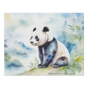 Panda brings good luck faux canvas print