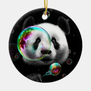 PANDA BUBBLE MAKER CERAMIC ORNAMENT