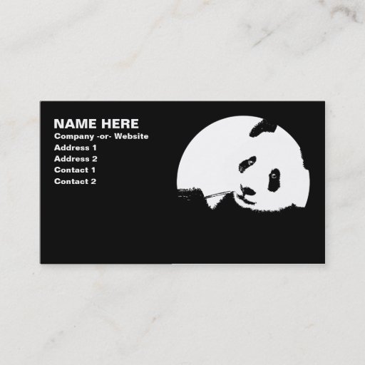 Customizable panda. business cards