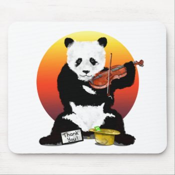 Panda Busking Playing A Violin Mouse Pad by earlykirky at Zazzle