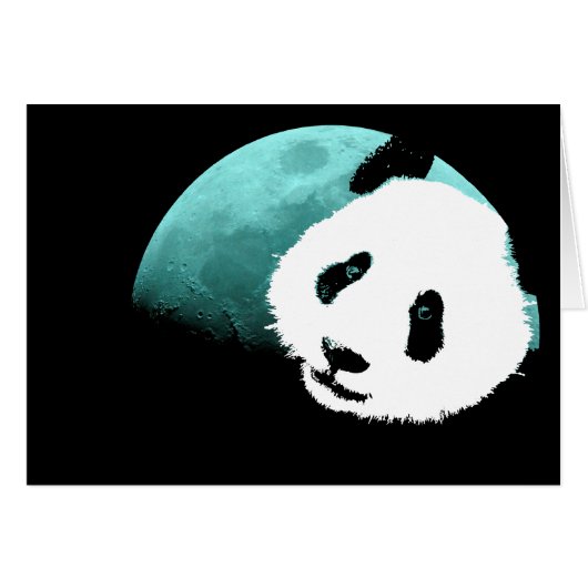 panda by the moon. cards (Front Horizontal)